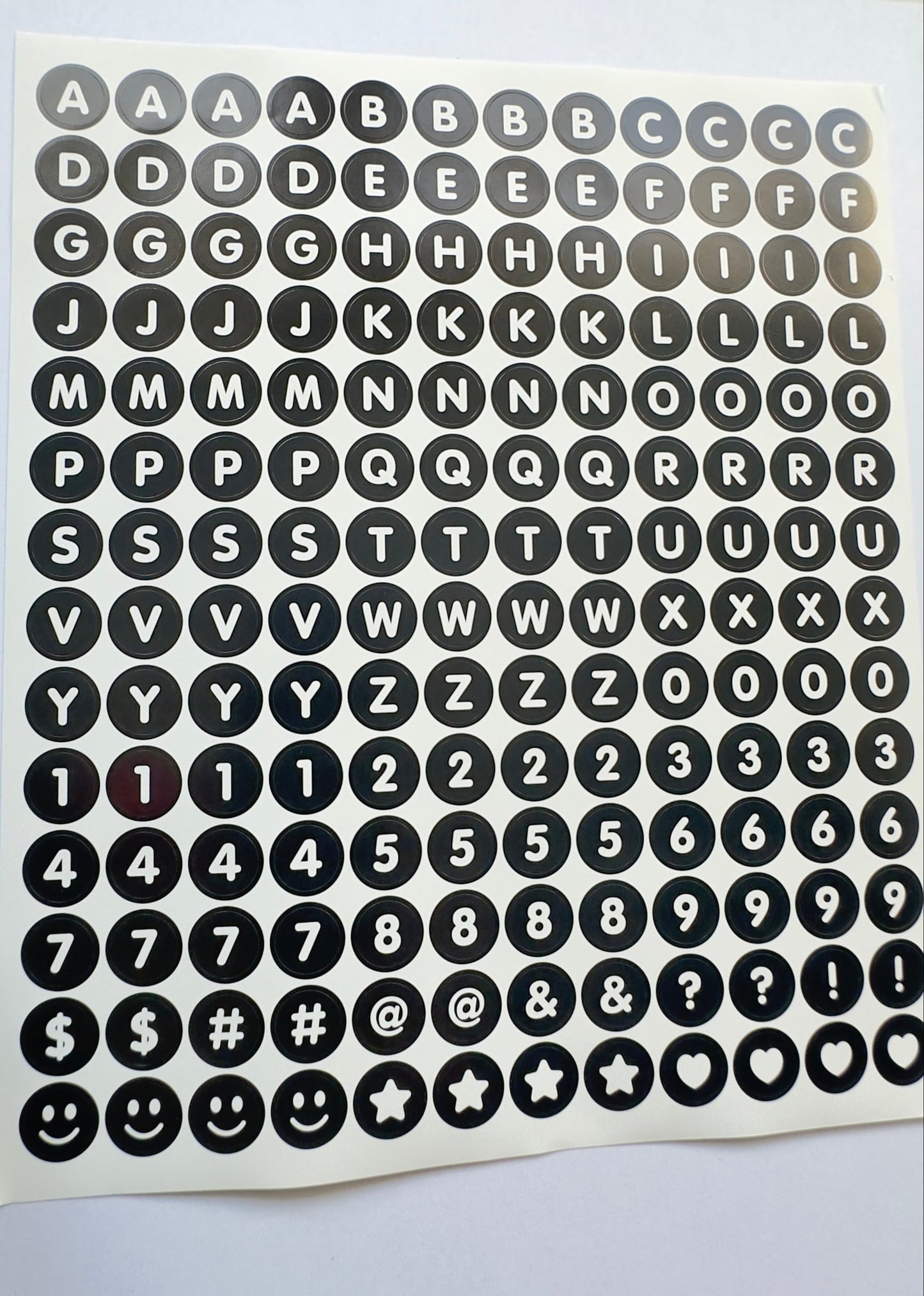 Letter beads stickers / White-Blanc