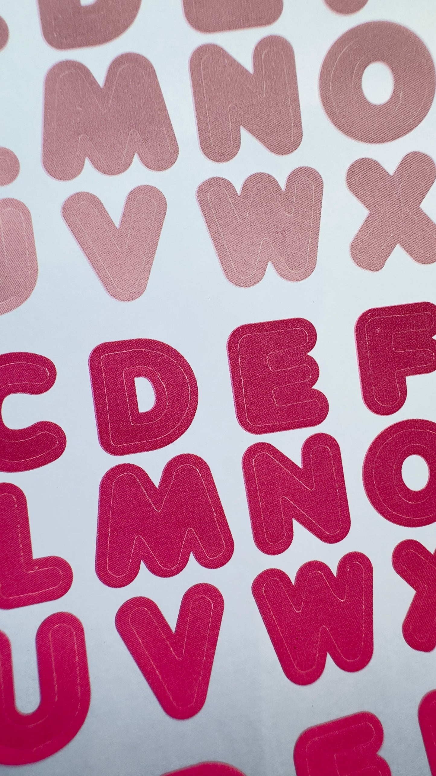 LETTERS Sticker sheet -PINK+ RED