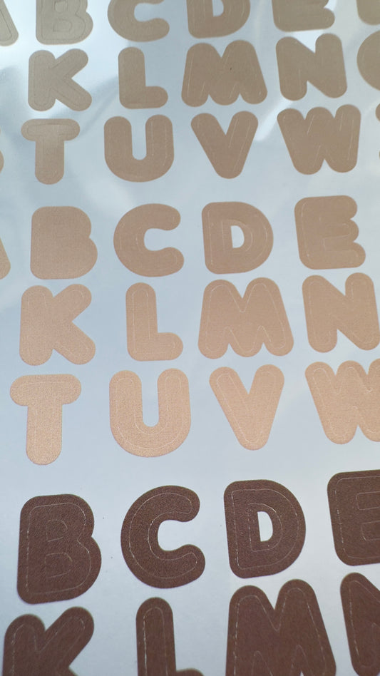 LETTERS Sticker sheet Coffee and Cream