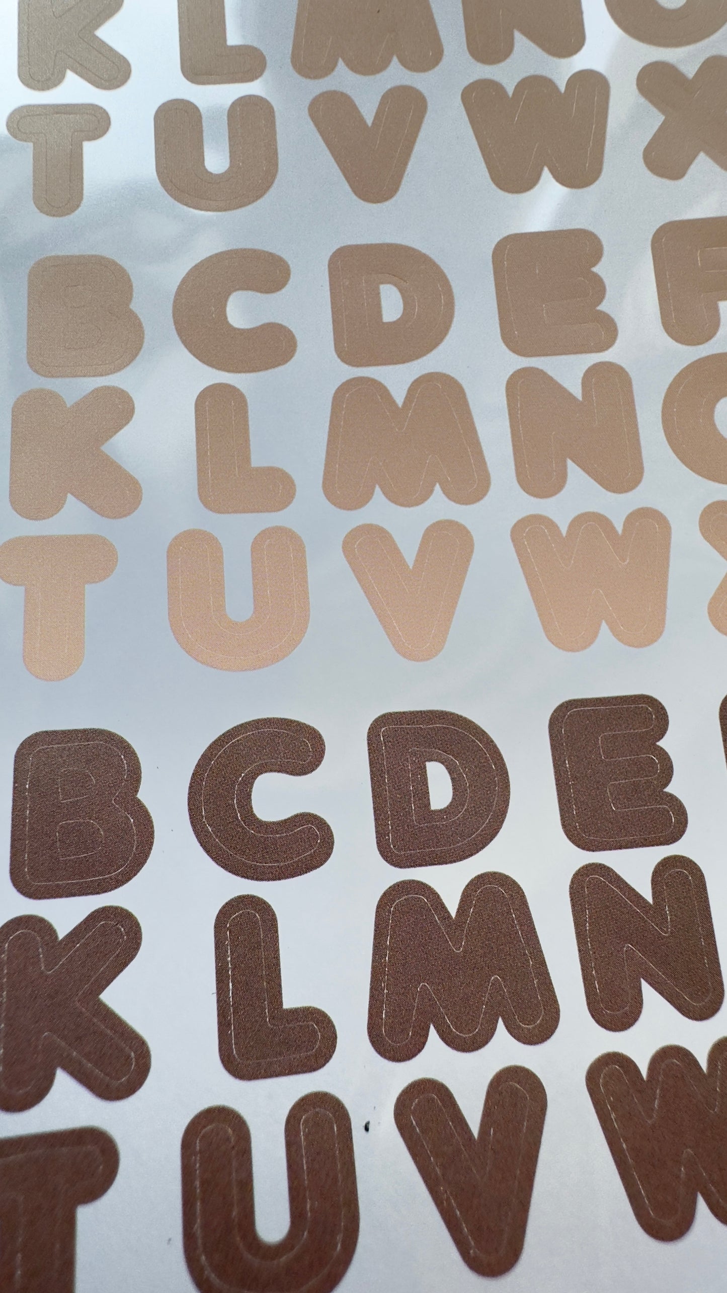 LETTERS Sticker sheet Coffee and Cream