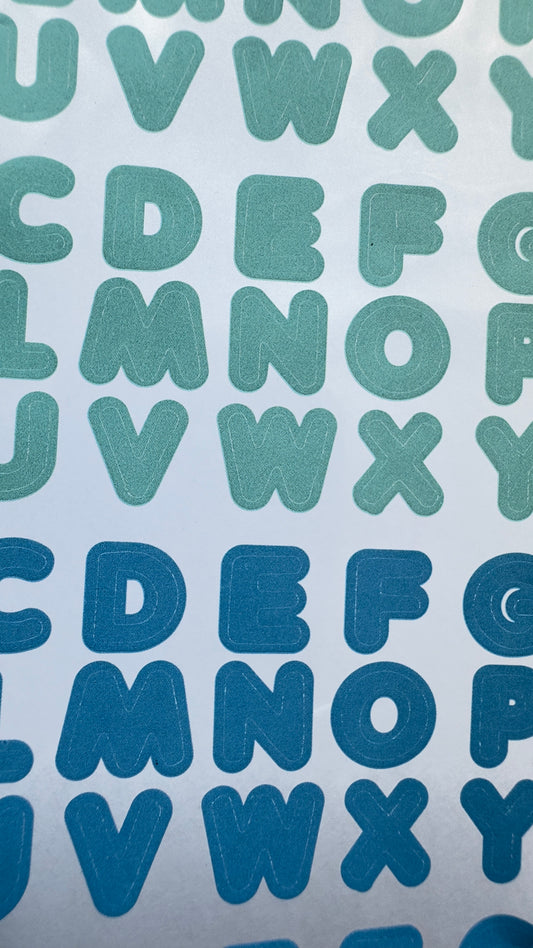 LETTERS Sticker sheet BLUE+NAVY