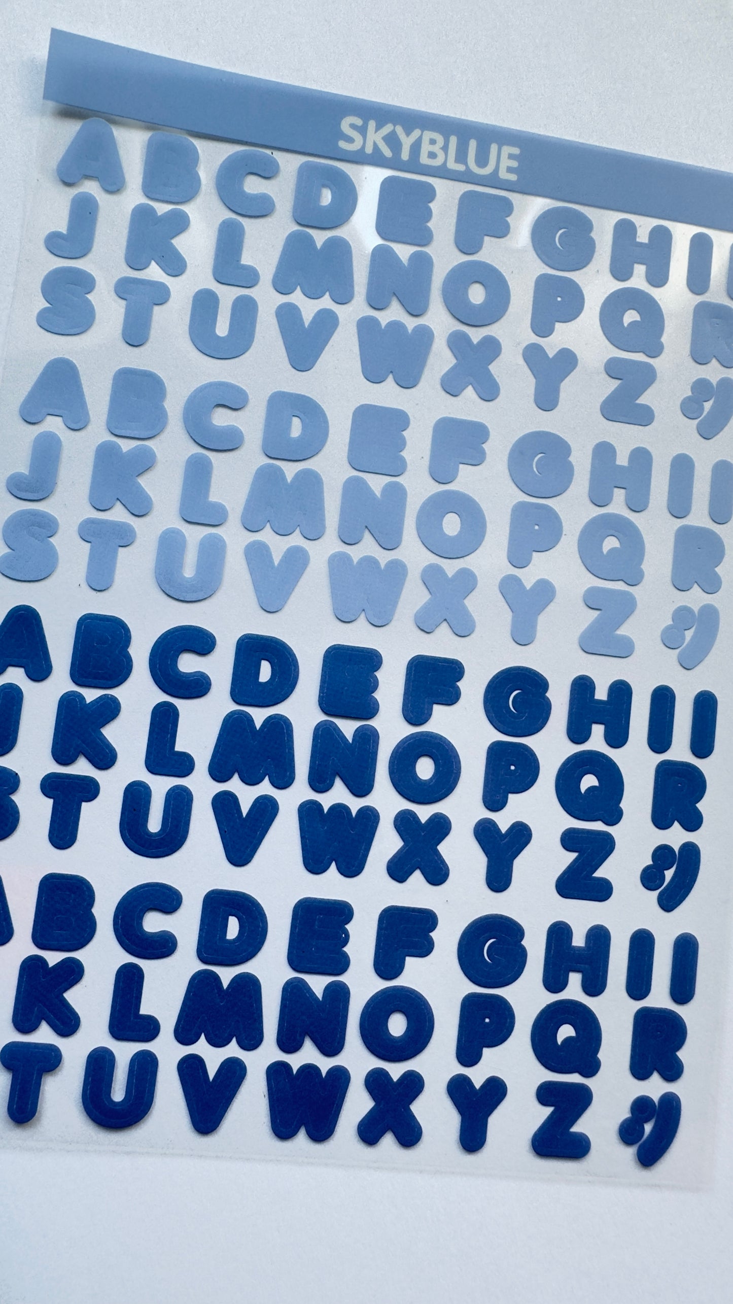 LETTERS Sticker sheet SKY BLUE+ BLUE