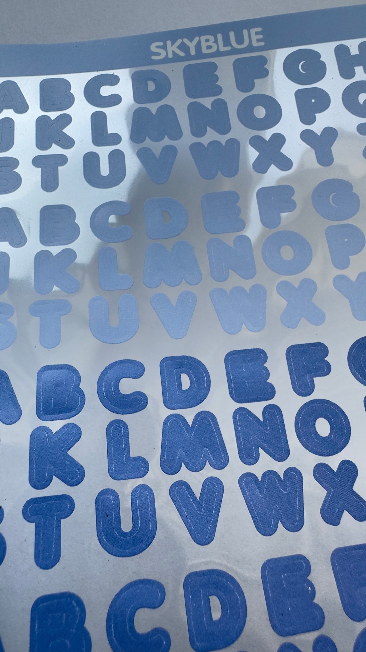 LETTERS Sticker sheet SKY BLUE+ BLUE