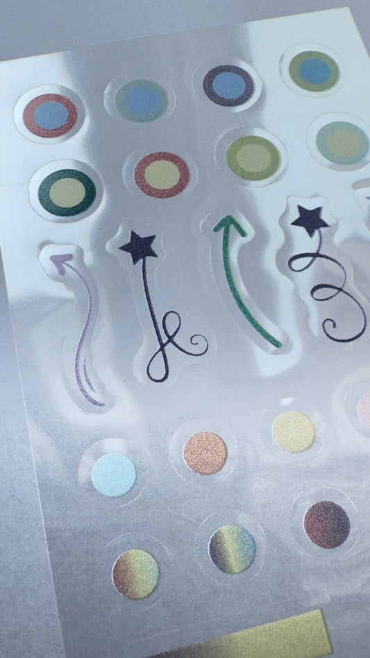 ARROWS AND DOTS TRANSPARENT STICKERS