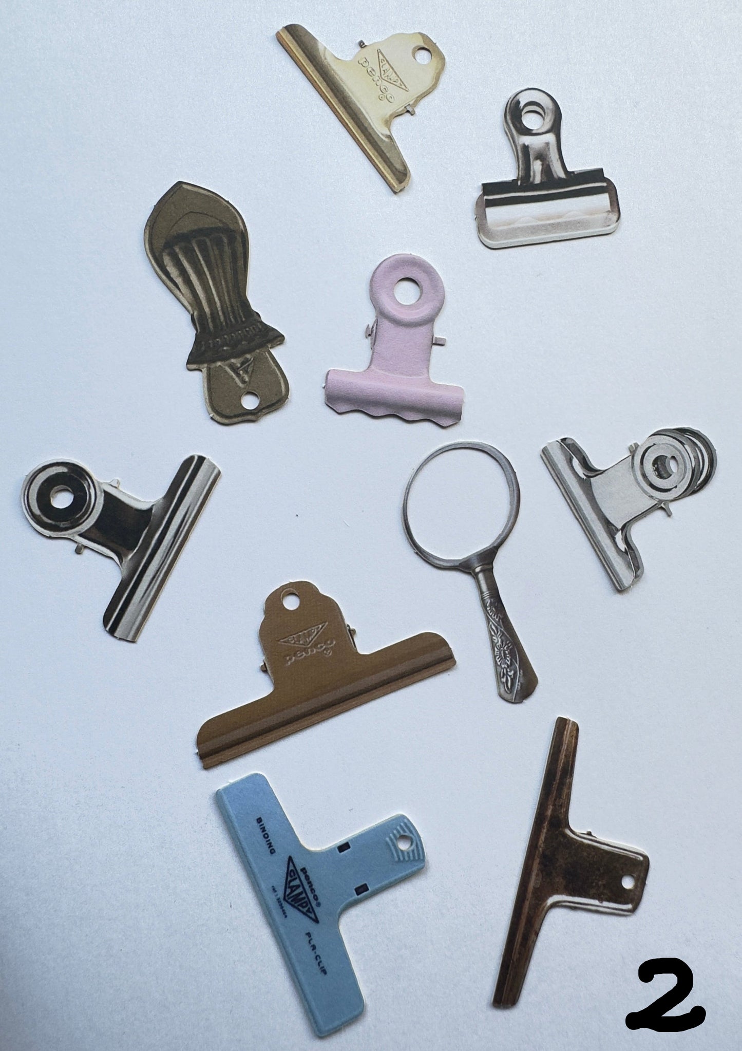 CLIPS AND PAPERCLIP TROMPE L OEIL SET 2