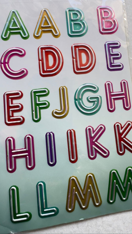 CRAFTUNIVERSE  3D STICKER LETTERS  NEON EFFECT