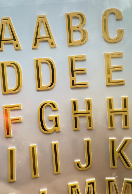 Craft Universe Peach and Gold foil jumbo letters stickers