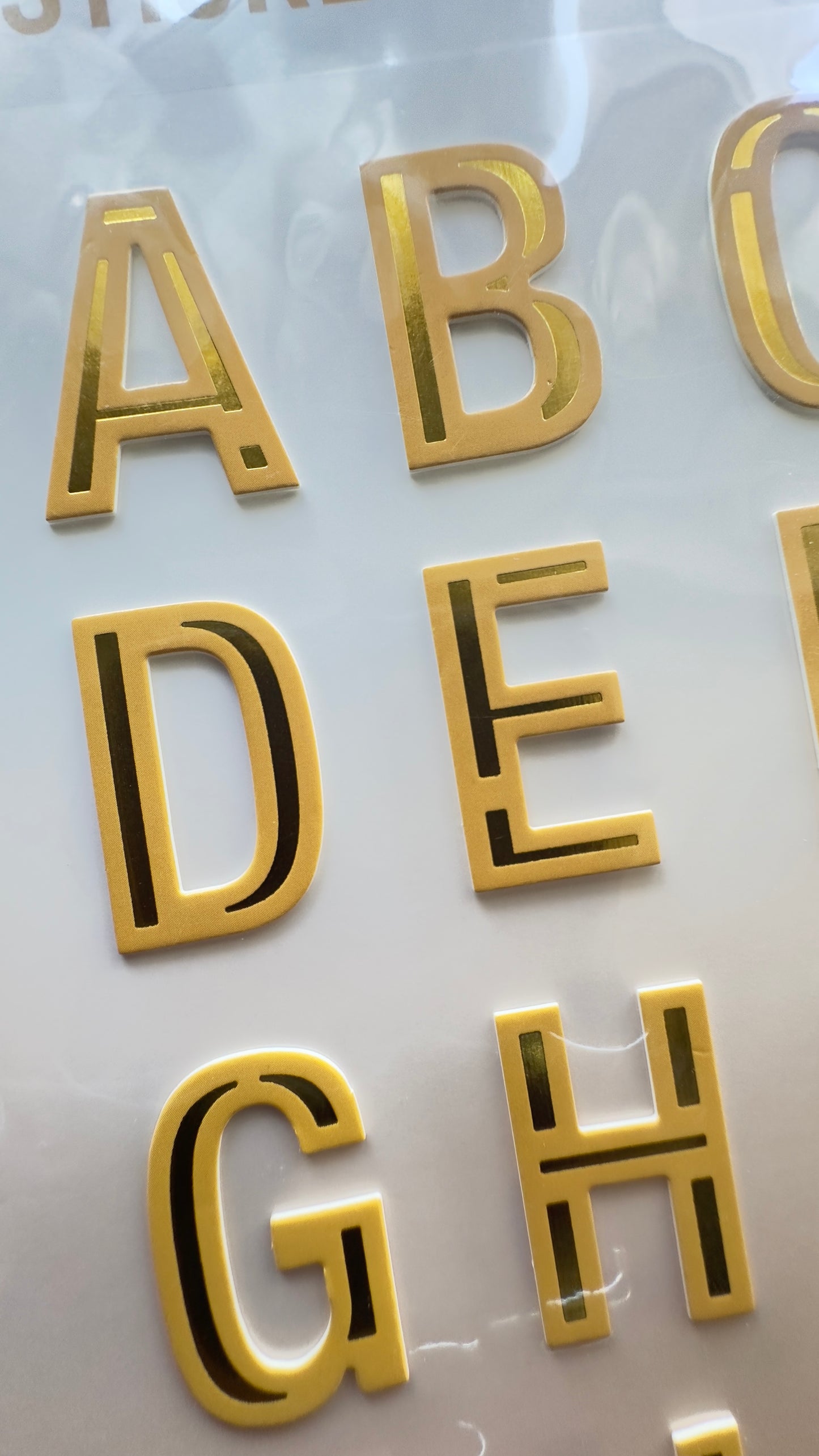 Craft Universe Peach and Gold foil jumbo letters stickers