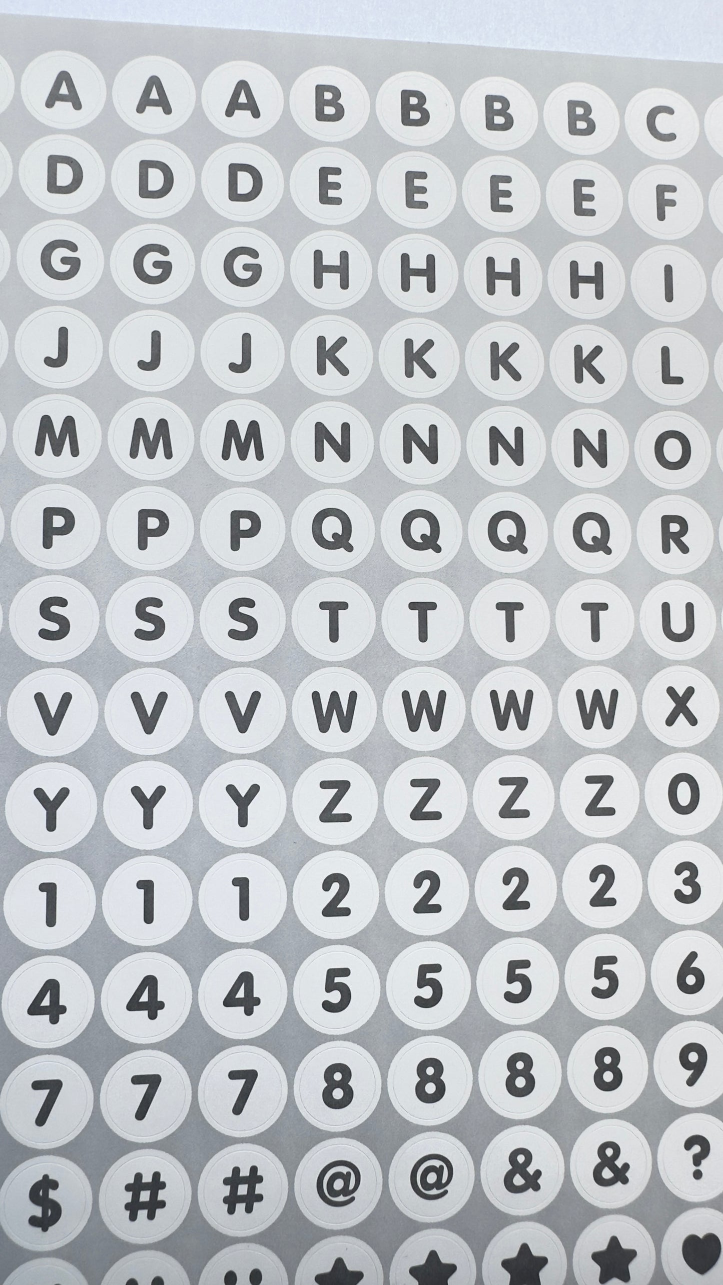 Letter beads stickers / White-Blanc