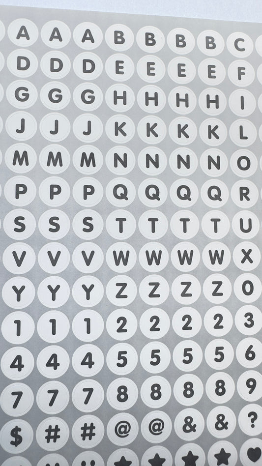 Letter beads stickers / White-Blanc