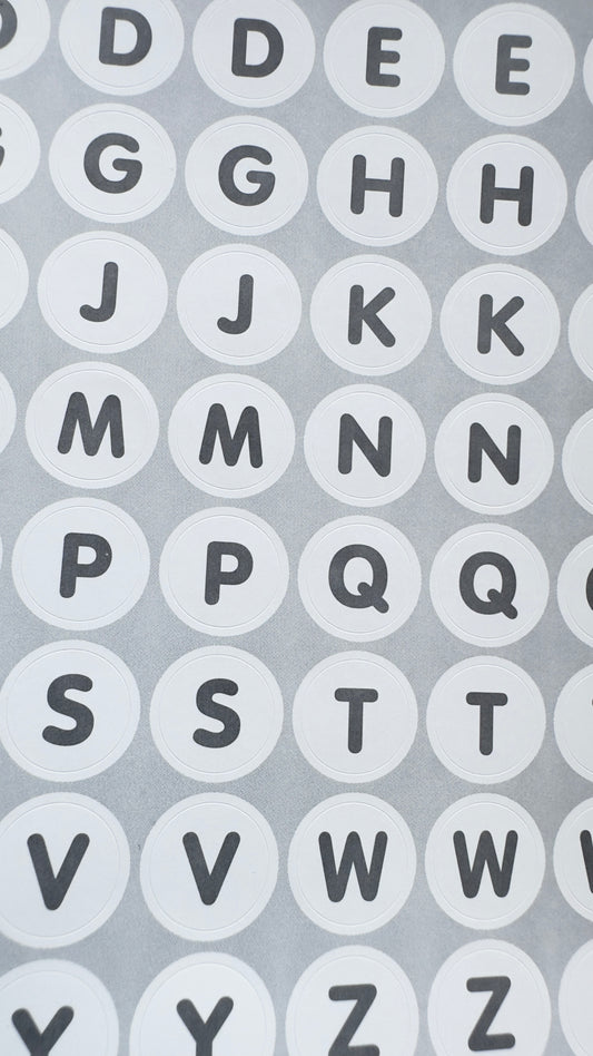 Letter beads stickers / White-Blanc