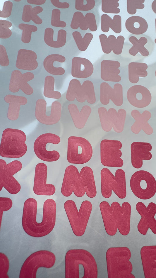 LETTERS Sticker sheet -PINK+ RED