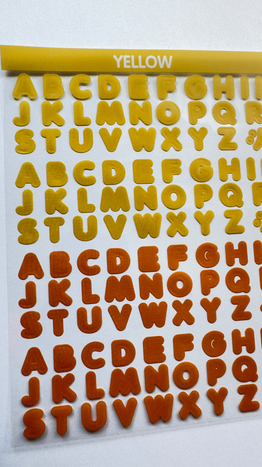 LETTERS Sticker sheet YELLOW+ORANGE
