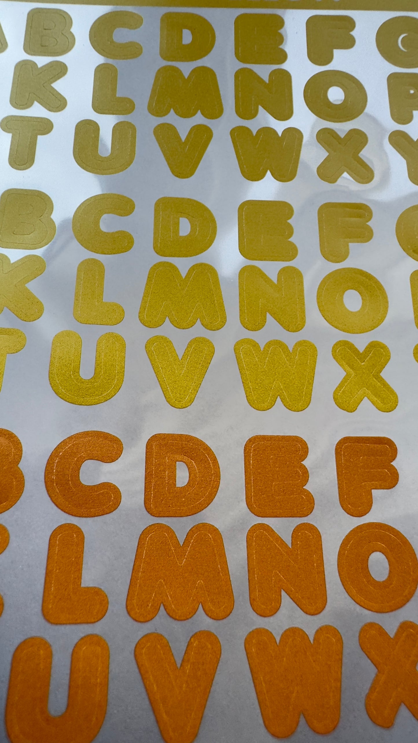 LETTERS Sticker sheet YELLOW+ORANGE