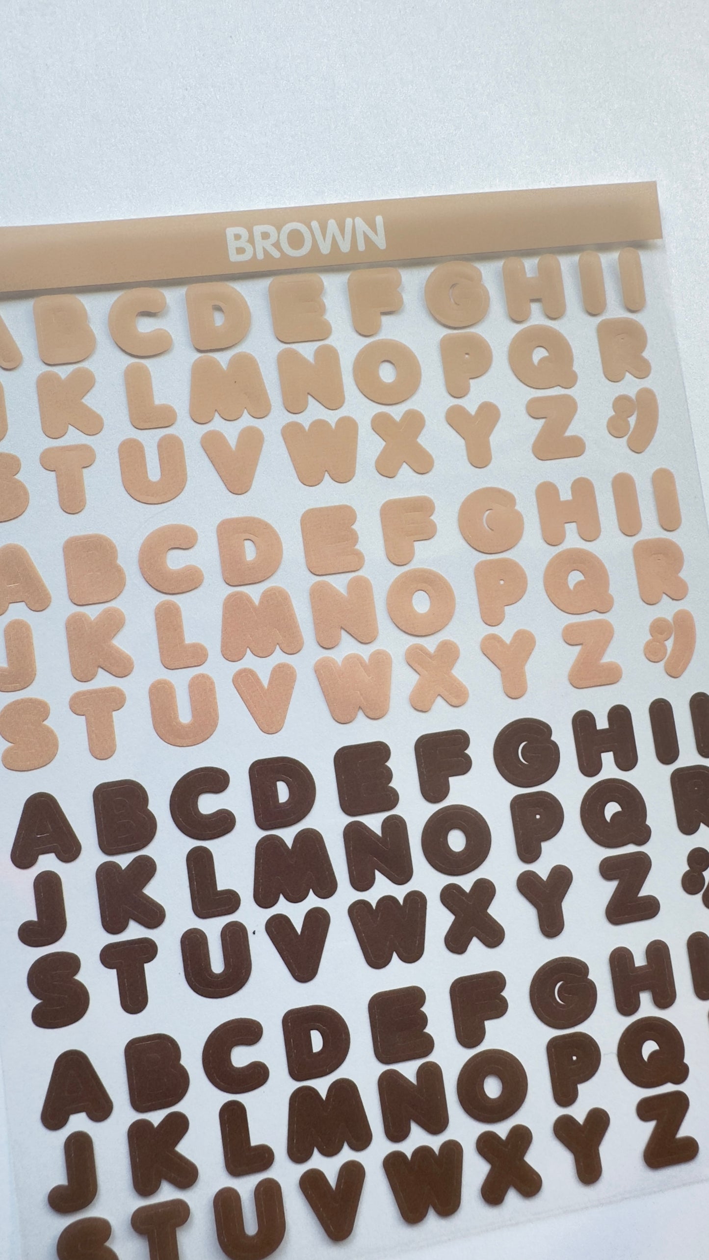 LETTERS Sticker sheet Coffee and Cream