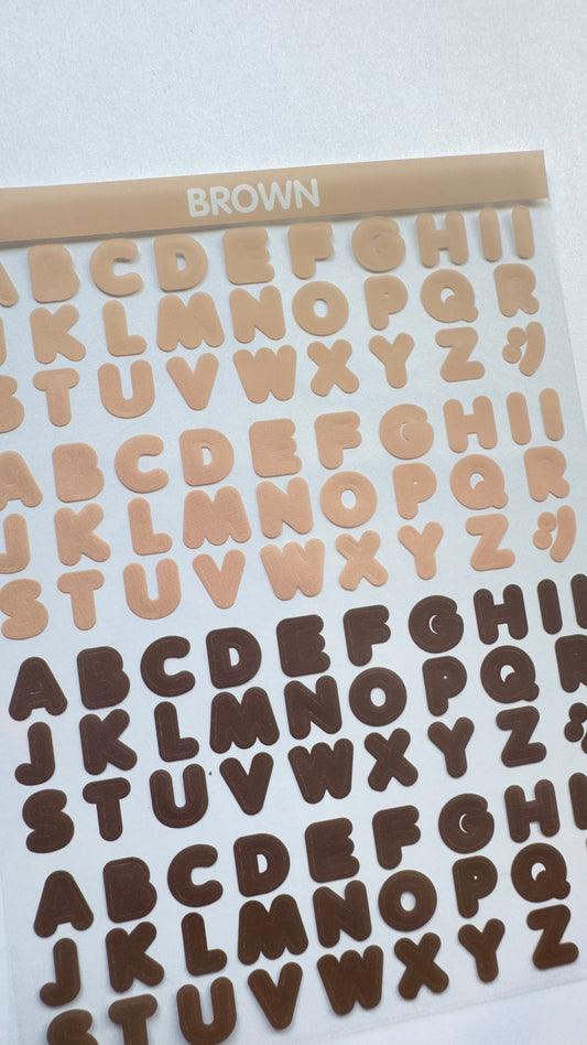 LETTERS Sticker sheet Coffee and Cream