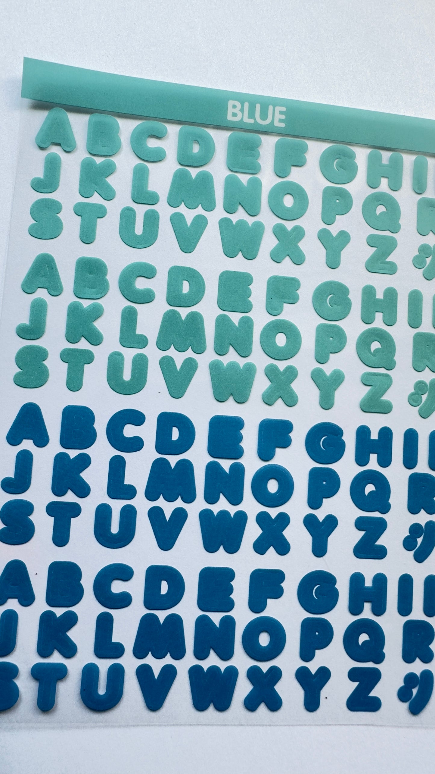 LETTERS Sticker sheet BLUE+NAVY