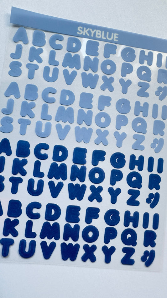 LETTERS Sticker sheet SKY BLUE+ BLUE