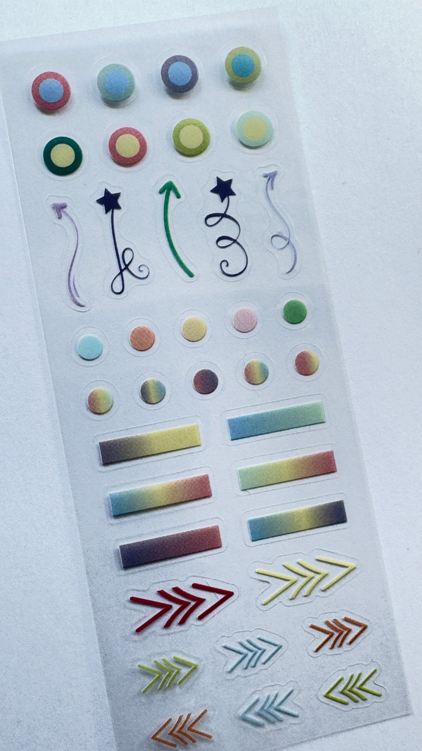 ARROWS AND DOTS TRANSPARENT STICKERS