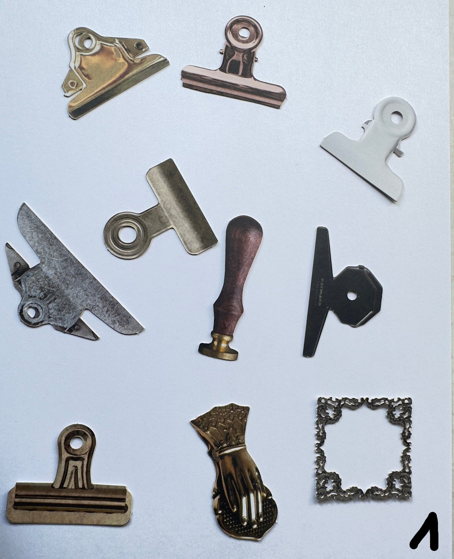 CLIPS  AND PAPERCLIP TROMPE L OEIL  SET 1