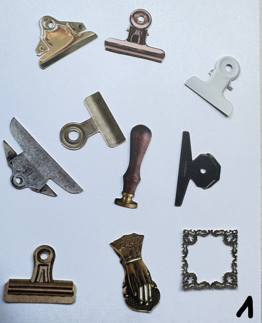 CLIPS  AND PAPERCLIP TROMPE L OEIL  SET 1