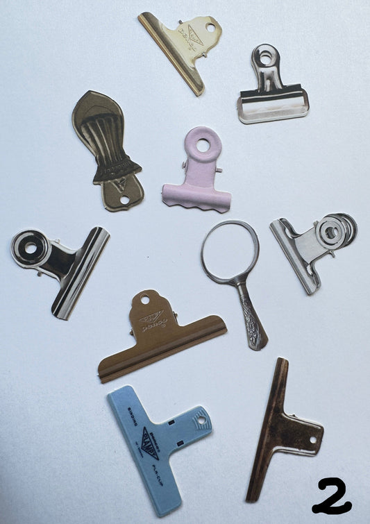 CLIPS  AND PAPERCLIP TROMPE L OEIL  SET 2