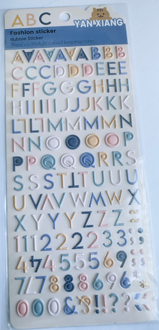 LETTERS BUBBLE STICKERS -  MINI CANDY CIEL