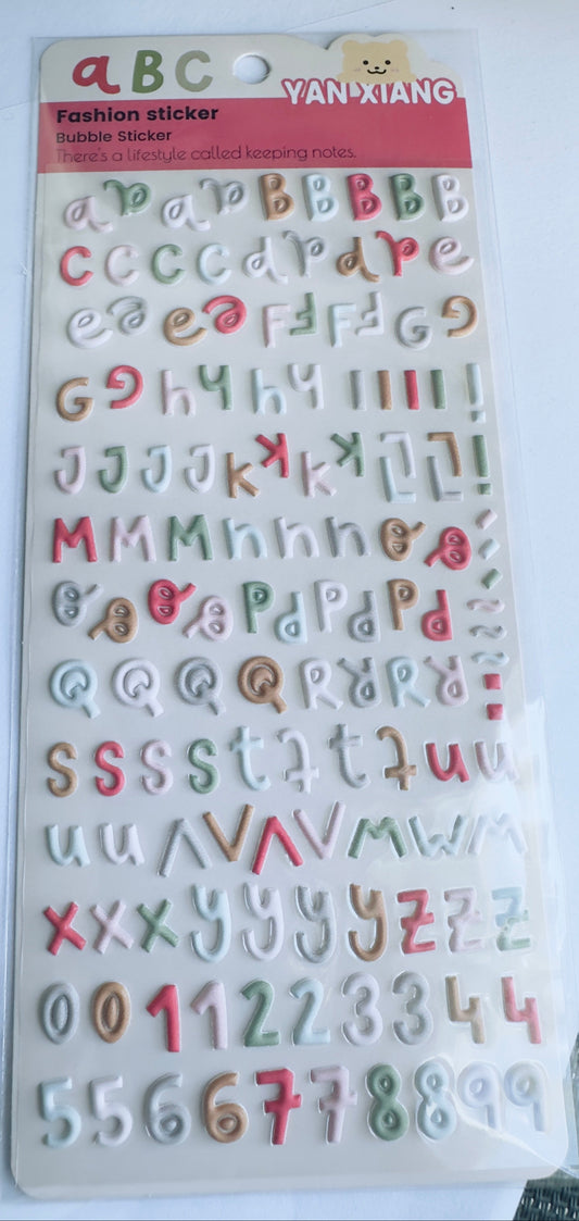 LETTERS BUBBLE STICKERS -  MINI SCRIPT