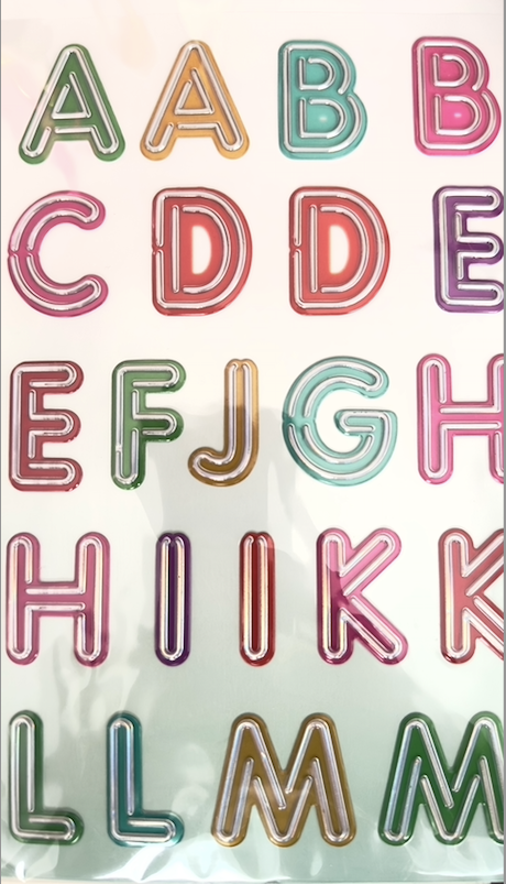 CRAFTUNIVERSE  3D STICKER LETTERS  NEON EFFECT