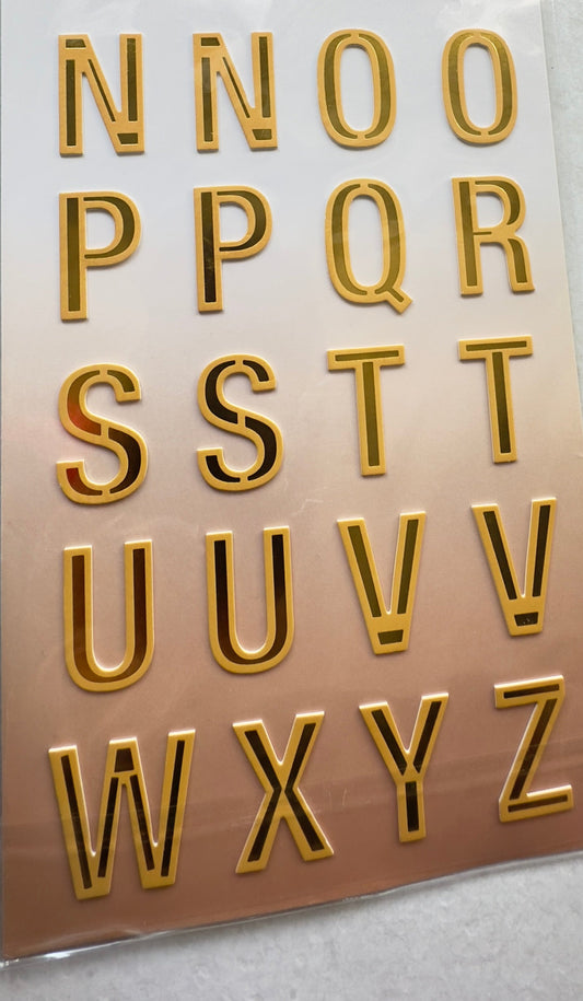 Craft Universe Peach and Gold foil jumbo letters stickers